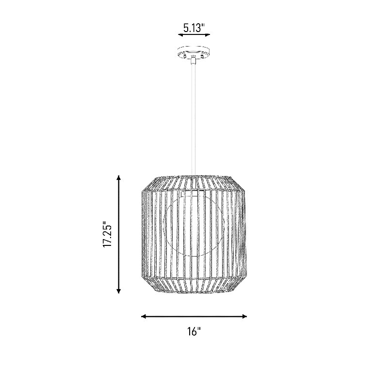 Luminaire suspendu 1 lumière Deenah, H 17,25 po x l 16 po x P 16 po, 1 lumières
