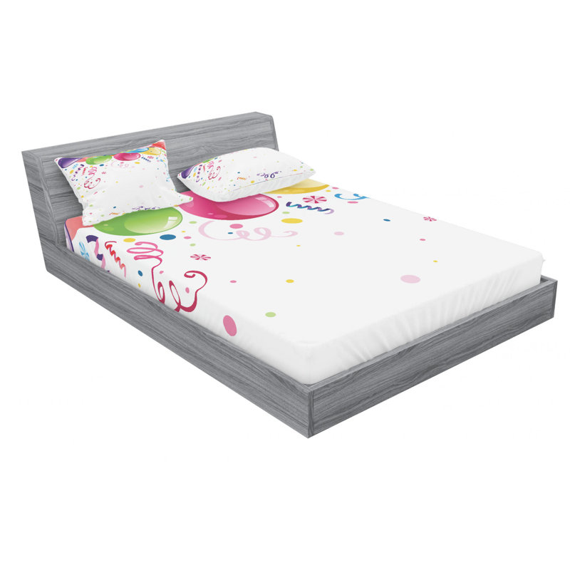 Microfiber Fitted Sheet, Queen Fitted Sheet with 2 Pillowcases
