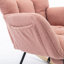 Chaise berçante en tissu avec repose-pieds Teddy-1243860953