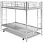 Lit simple superposé au-dessus d'un lit gigogne en argent brillant - Facile à assembler et à utiliser Spacieux espace de couchage pour les invités-248202797