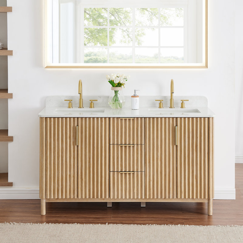 Meuble-lavabo simple 36 po avec miroir Siena, 60", Lavabo double