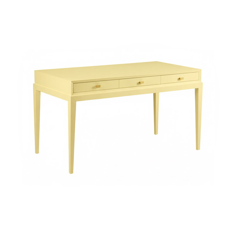 Solid Wood Writing Desk, Delightful Yellow
