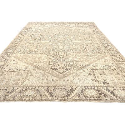 One-of-a-Kind Muted Beige Transitional 10X13 Oriental Area Rug
