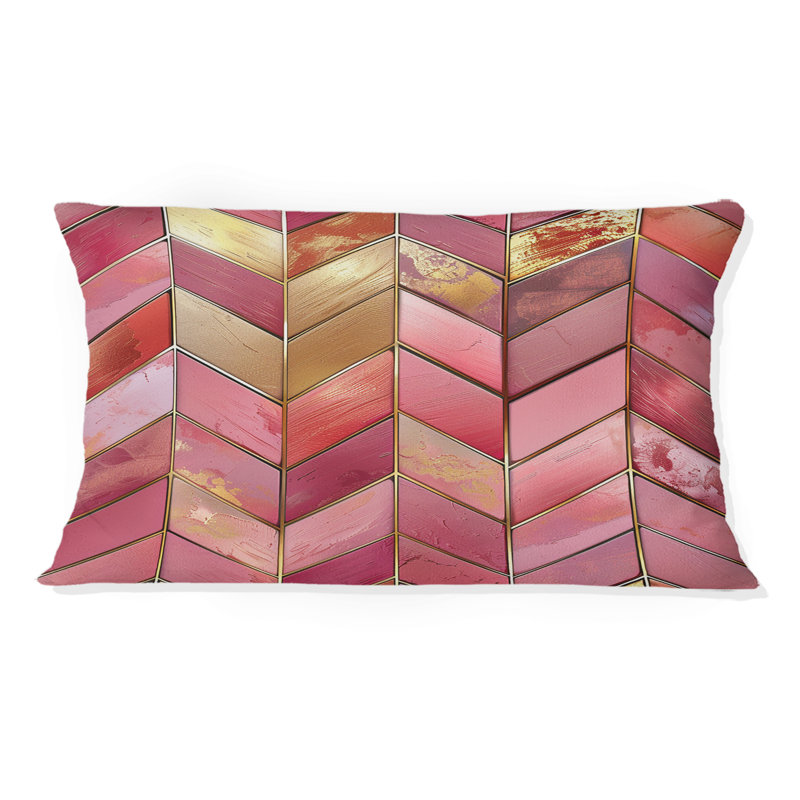 Coussin à chevrons Mid-Century
