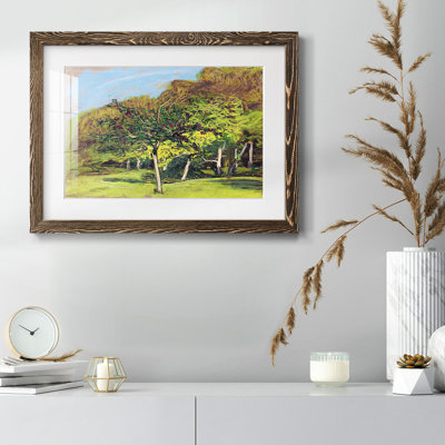 Arbres fruitiers, 1865 - reproduction encadrée rustique avec tableau mat