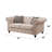 Transitional Tufted Loveseat with 2 Pillows in Beige