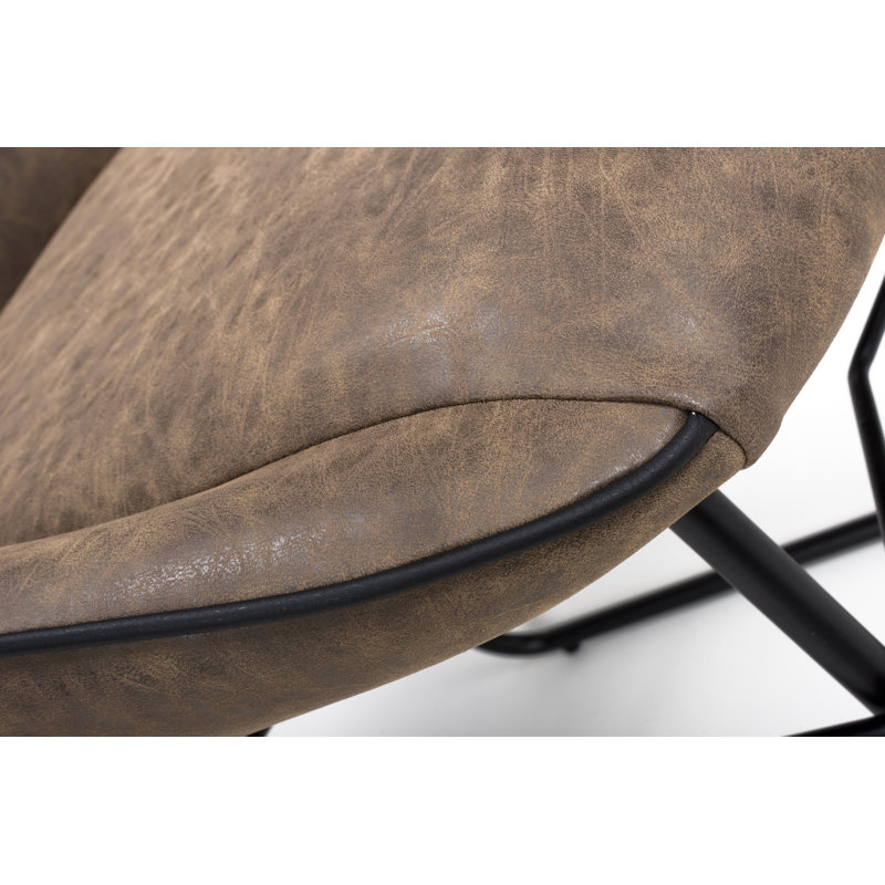 Fuquan 44cm H Upholstered Side Chair, Wax Antique Tan