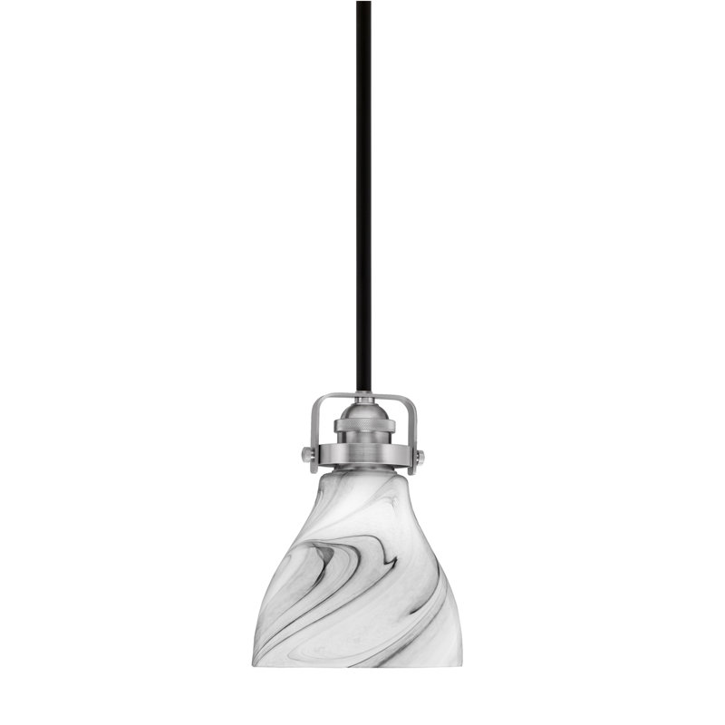 Mini-luminaire suspendu Easton, Noir mat/nickel brossé