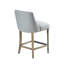 Tabouret de comptoir de 25 po avec revêtement bleu - pieds en bois massif, repose-pieds, tabouret rembourré requis, protection, mobilier de salle à manger chic et outil fourni