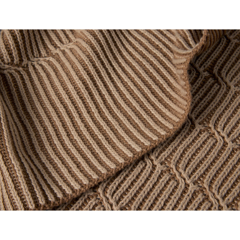 Ivy Organic Knit Cable Knit Throw Blanket, Fawn