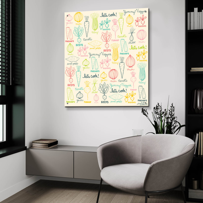 «Yummy Veggies» par Elizabeth Caldwell, art mural en verre acrylique, H 36 po x l 36 po x P 0,2 po
