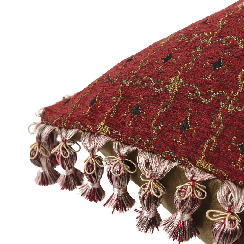 Polyester Geometric Sham, 26" x 26", Red