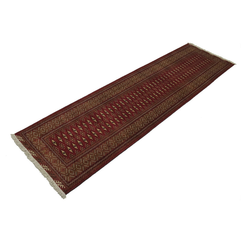 Tapis rouge en laine noué la à la main oriental Handley
