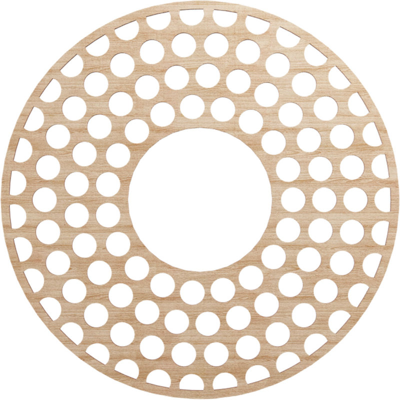 Médaillon de plafond 24 "x 24" x 8 3/4 "ID x 1/4" T Fink, H 28 po x l 28 po x P 0,38 po, Aulne