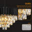 Modern Black Vertical Slat & Crystal Chandelier, E14 Base, 4 Size Options, No Bulb-2103697708-2103697716-2103697712