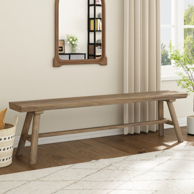 Solid Wood Natural Entryway Bench