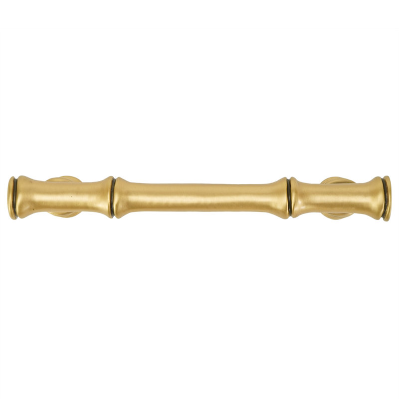 Bamboo 5 inch center to center pull  in finish Museum Gold, Museum Gold
