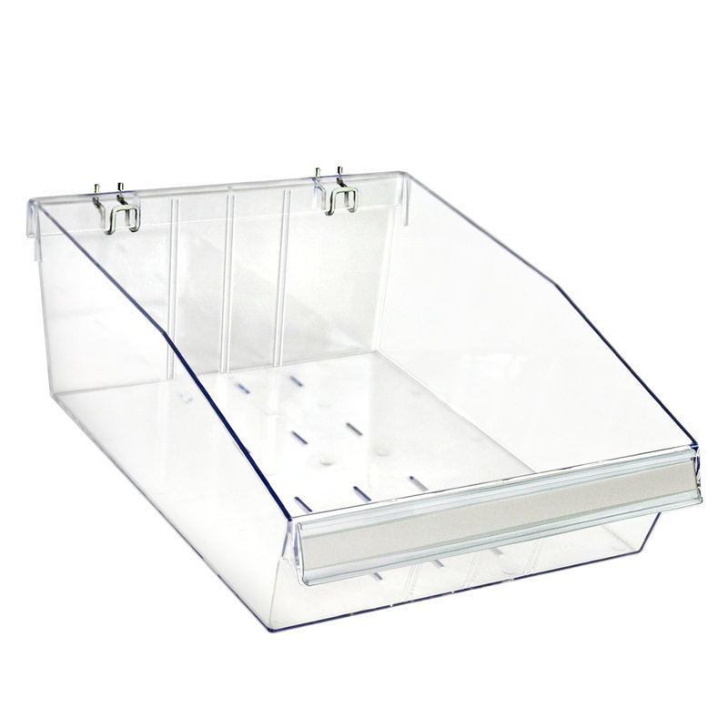 Clear Plastic Deep Bin Tray with Adjustable Dividers