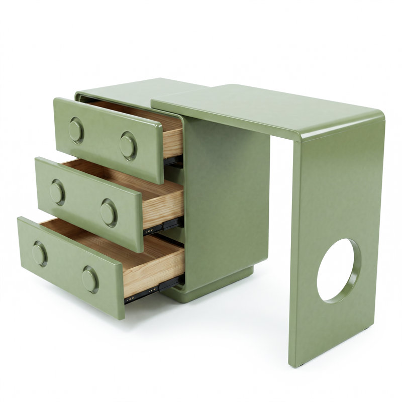 Meuble-lavabo de 57 po avec commode à maquillage extensible 57 po et 3 tiroirs