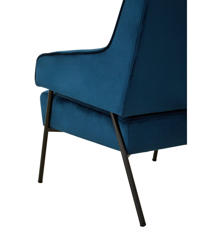 Velvet Club Chair, Blue