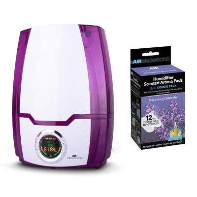 Air Innovations 1.37 Gallons Cool Mist Ultrasonic Tabletop Humidifier with Adjustable Humidistat for 400 Cubic Feet