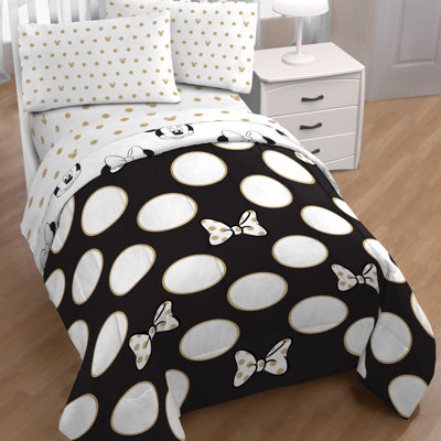 Black and Gold Dots Microfiber Sheet Set