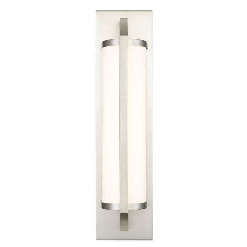 18 - Inches Brushed Nickel Bathroom Vanity Bar Featuring Integrated Led, High Performance 745 Lumens 12W 3 Color Temperatures  3000K / 4000K 5000K  To Choose From, Dimmable Function, Sand Blast Glass