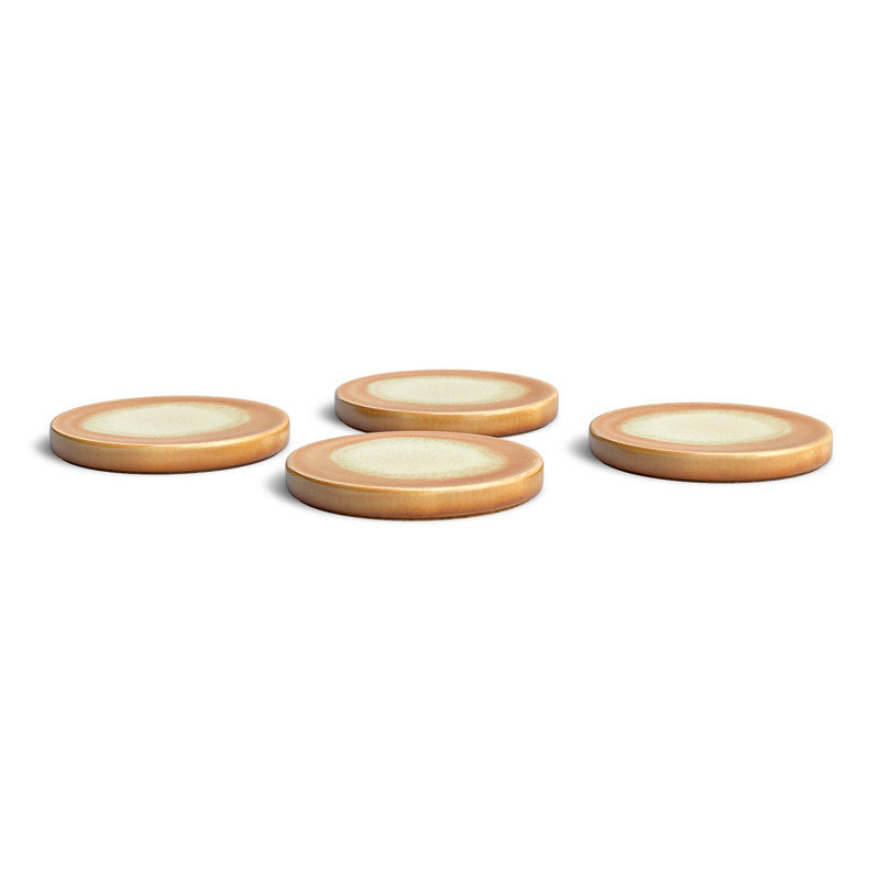 Stoneware Reactive Glaze Coasters, Terracotta