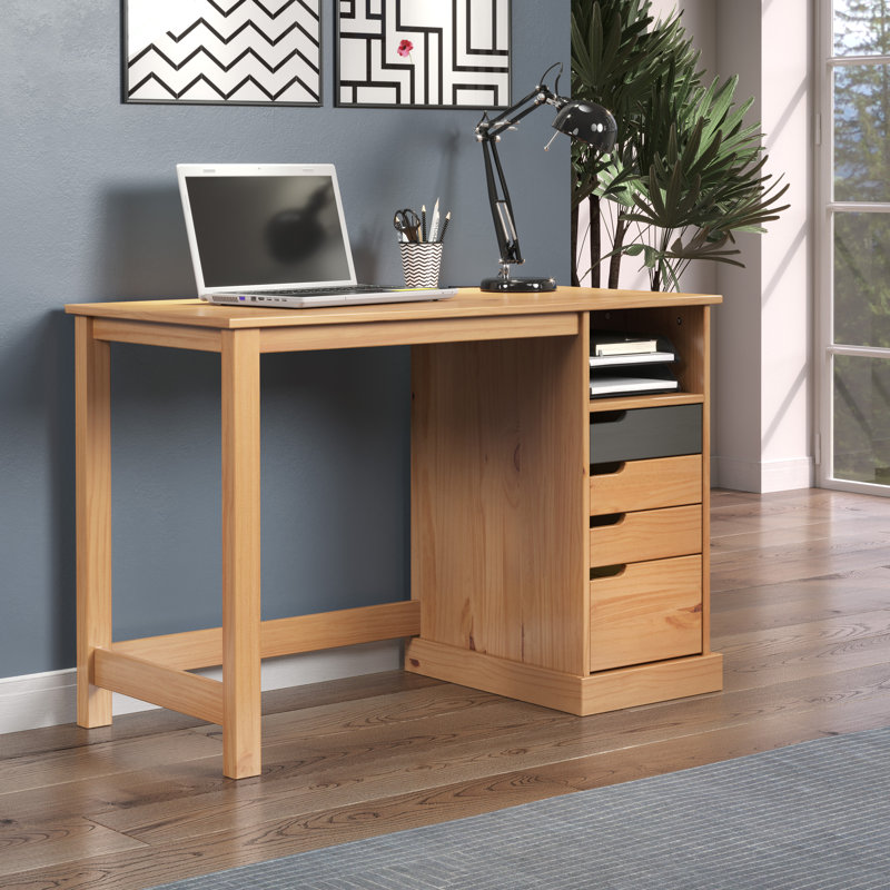 Brugos Solid Wood Writing Desk, Honey