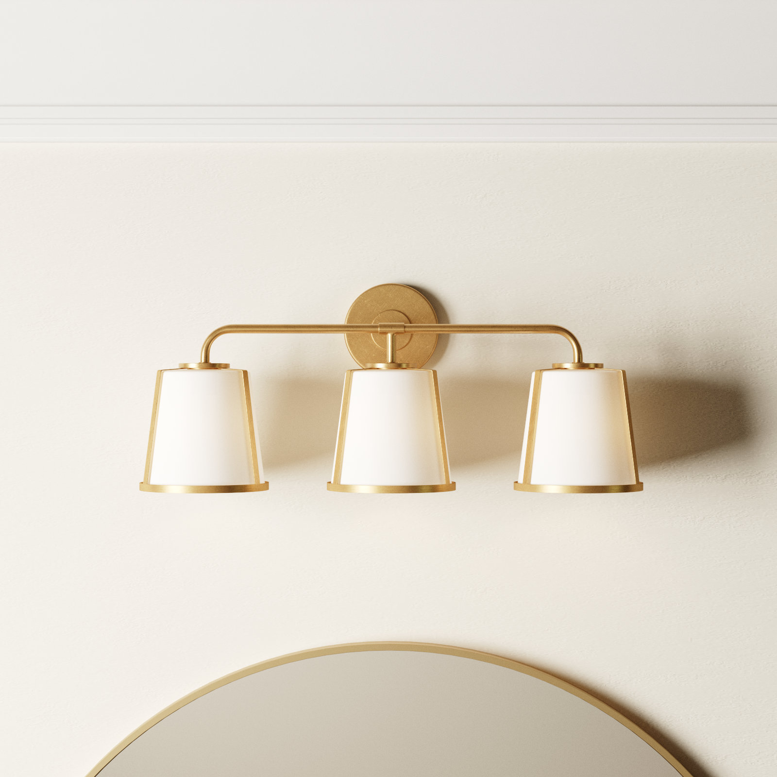 Marietta 3 Light Frosted Vanity Light, Gold