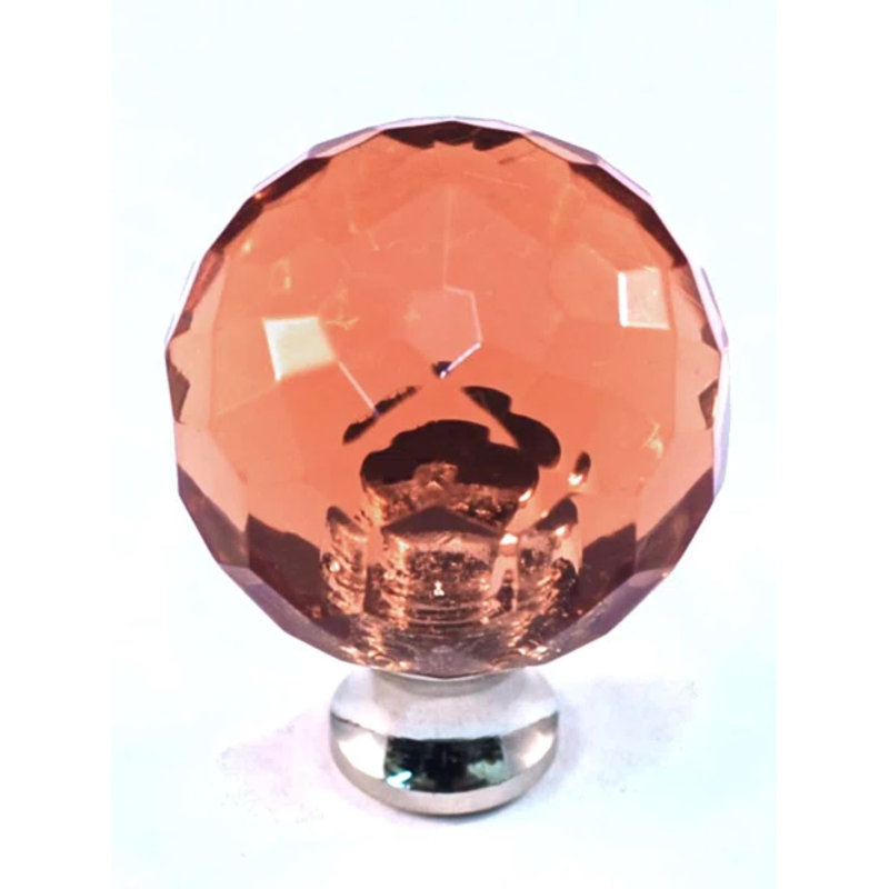 Poignée ronde de 1 3/16 po de diamètre, Rose, Laiton satiné