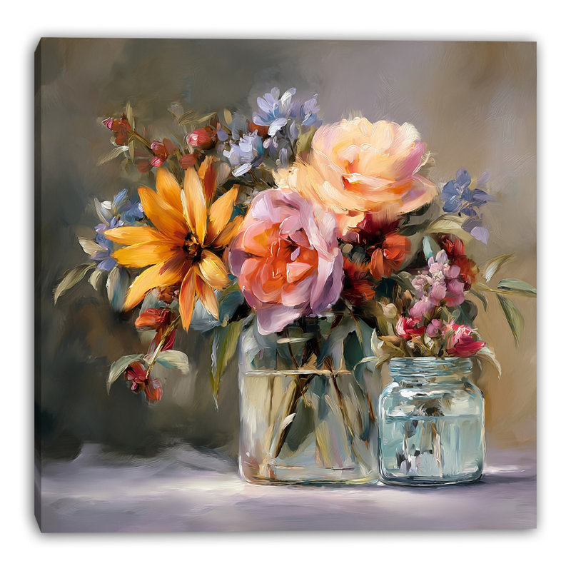 «Painterly Floral Still Life I», art mural sur toile tendue, L 20 po x H 20 po x P 1,5 po
