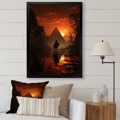 Silhouette de pyramide égyptienne encadrée sur toile