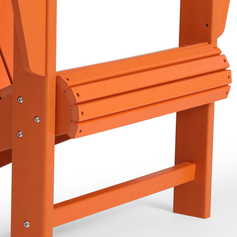 Chaise Adirondack en poly PEHD avec porte-gobelet Lucus, Orange
