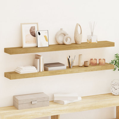 Jodok Wall Shelves 2 pcs Solid Wood Teak