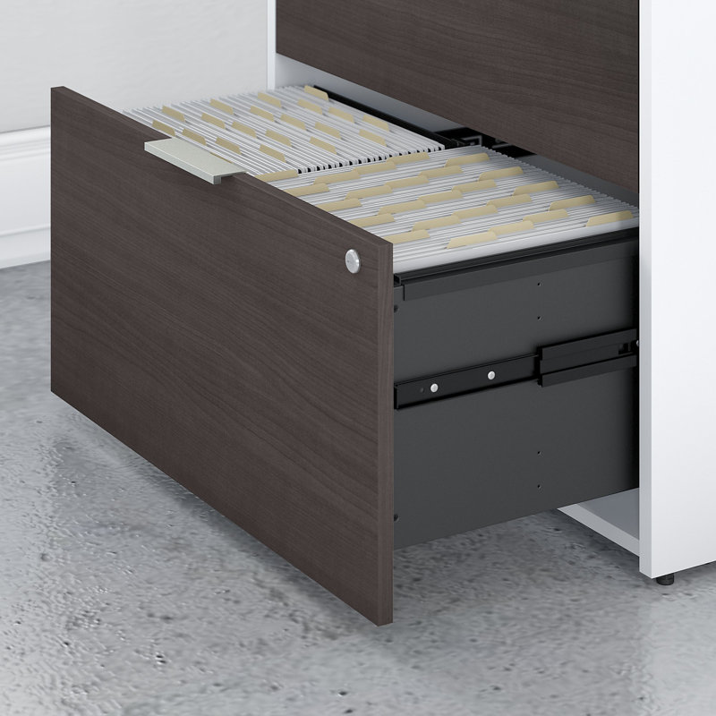 Jamestown 30'' Wide 2 -Drawer File Cabinet, White/Storm Gray