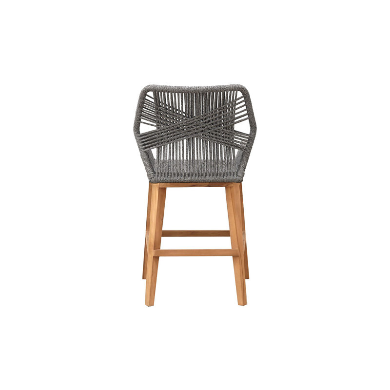 Beverly Outdoor Teak Bar Stool, Gray