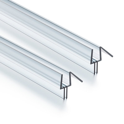 Shower Door Bottom Seal, 2PCS 1/4" x 36" Shower Door Sweep for 1/4 Inch Glass, Frameless Glass Shower Door Seal Strip - Stop Shower Leaks and Create a Water Barrier