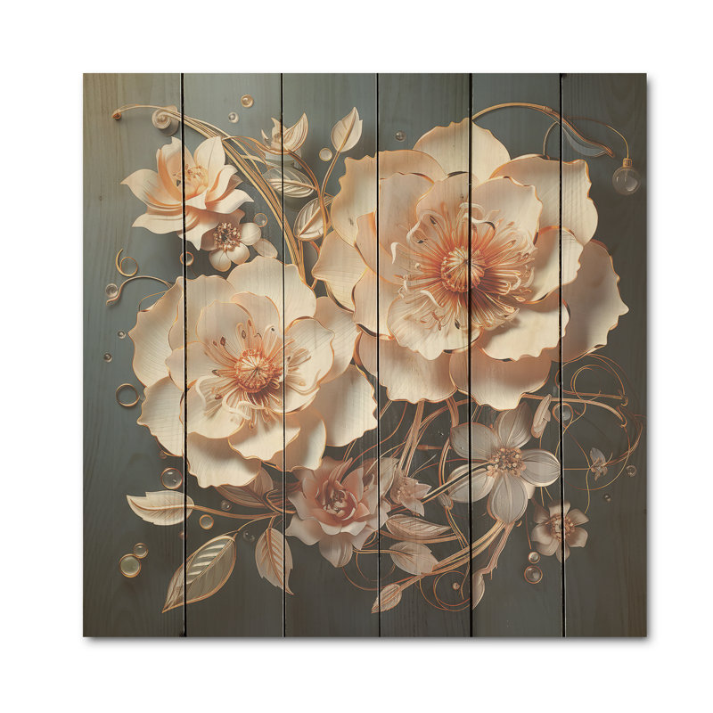 Art moderne sur bois de pin naturel, H 30 po x l 30 po