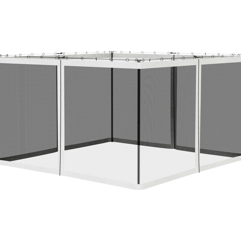 Filet de remplacement pour pavillon de jardin 10 pi x 12 pi, blanc - gardez vos ailes loin et l'espace extérieur propre, sans effort pour installer la paroi latérale de 12 pi, espace d'invasion soigné, installation simple