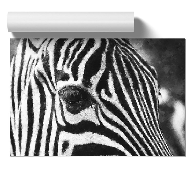 Zebra Painting - Frameless Print, 42cm H x 59cm W x 0.1cm D