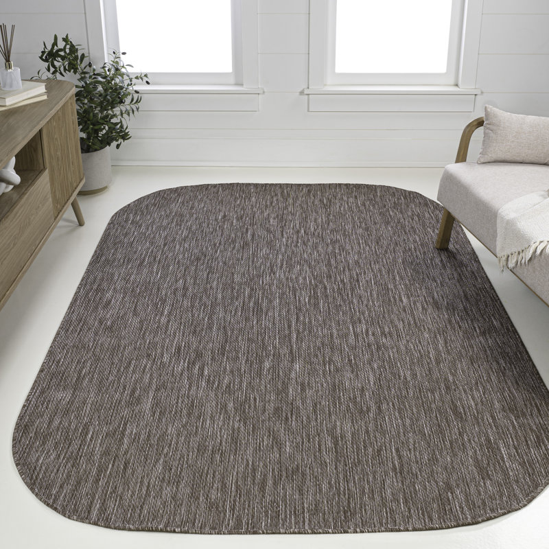 Tapis intérieur / extérieur brun clair Longe, Nouveauté 6 pi 2 po x 9 pi