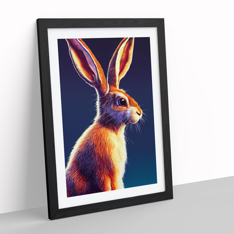 Fair Hare - Single Picture Frame Print, 64cm H x 46cm W x 2cm D, Black
