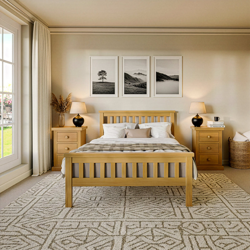 Chunky Solid Wood Storage Bed, Double (4'6)