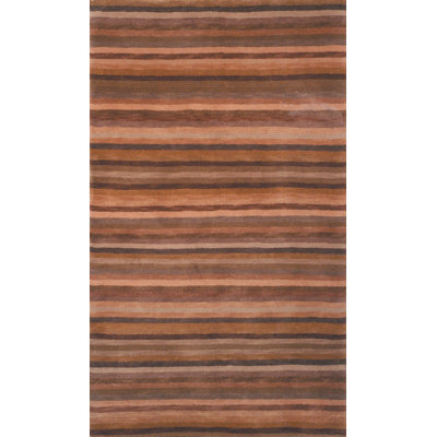 Tibetan Hand Knotted Wool Pile Striped Rug