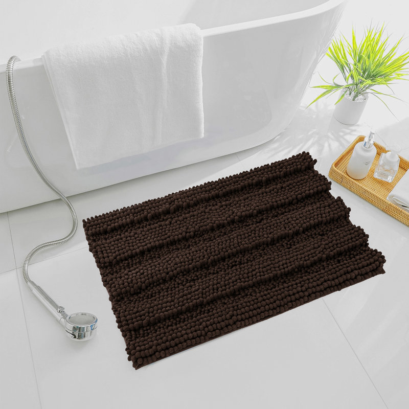 Tapis pour salle de bain Faddis, Chocolat, Simple - L 32 po x l 20 po