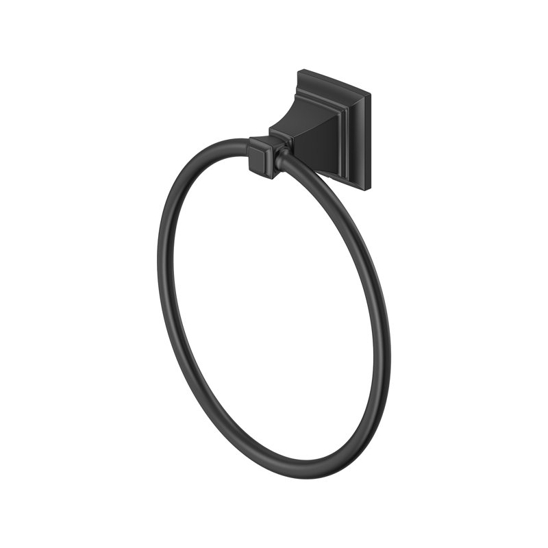 Matte Black Metal Wall Mounted Towel Ring