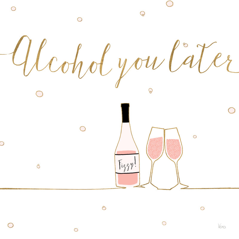 Underlined Bubbly VIII by Veronique Charron - Wrapped Canvas Print, 30cm H x 30cm W x 3.8cm D