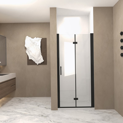 Porte de douche, porte de douche en verre trempé avec cadre en aluminium