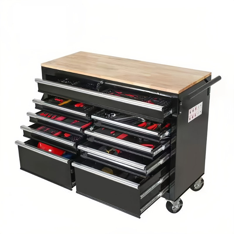 Black Multi-Functional Service Cart – Heavy-Duty Mobile Tool Storage